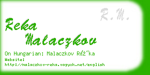 reka malaczkov business card